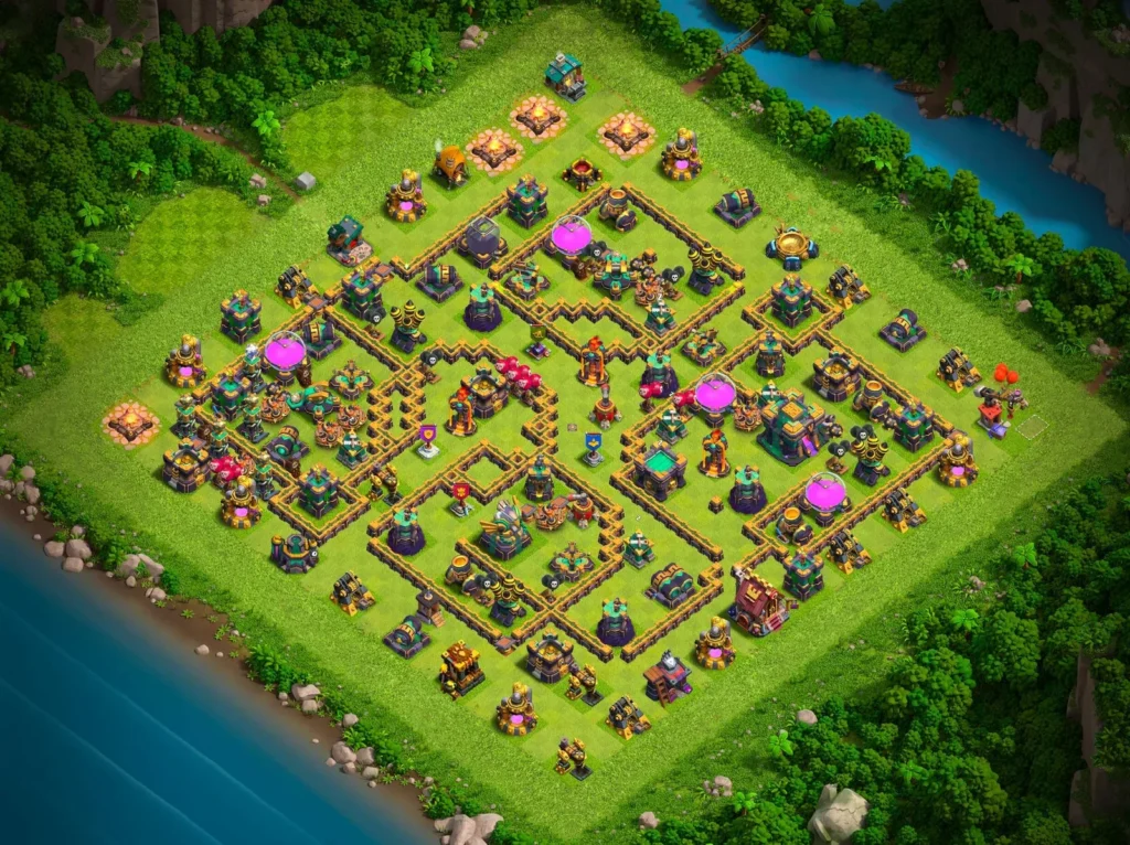 TH14 Ranked Base: Anti-3 Star Asymmetrical Compartment Layout