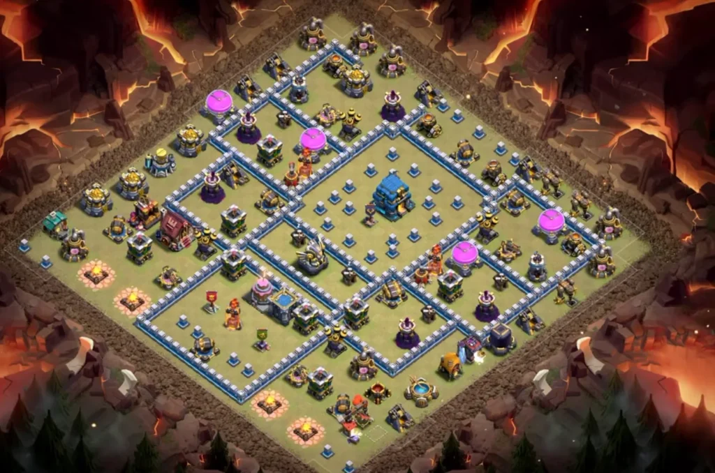 TH12 Ranked Base with Cake-A-Pult — Anti 3 Star Spread Nested Ring Compartment Clashiversary Layout (August 2026) + Copy Link