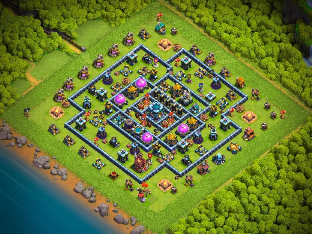 TH13 Farming Base: Symmetric Nested Square Layout