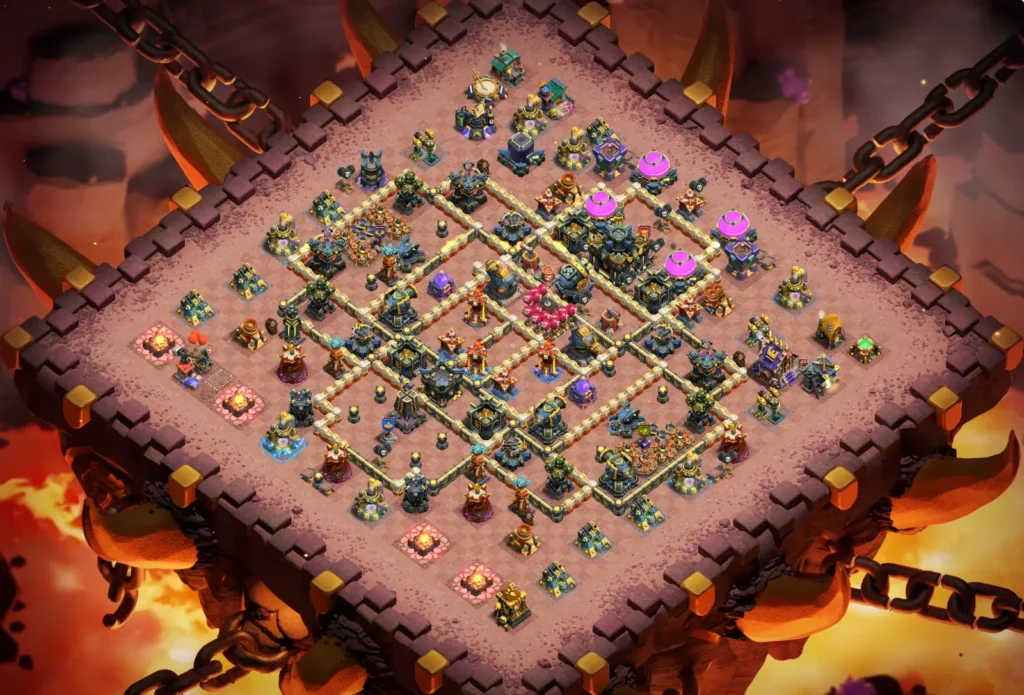 TH17 Ranked Base: Anti-3 Star Fragmented Defense Layout