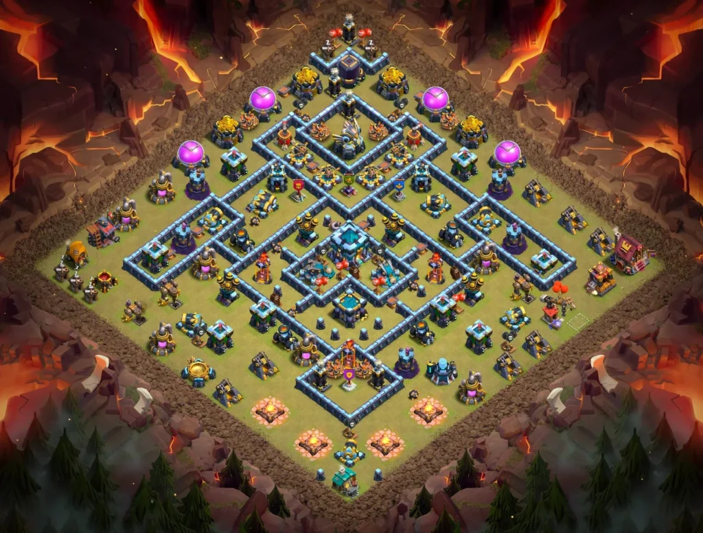 TH13 Anti-3 Star War Base with Extended Compartments – Pro CWL Layout 2026