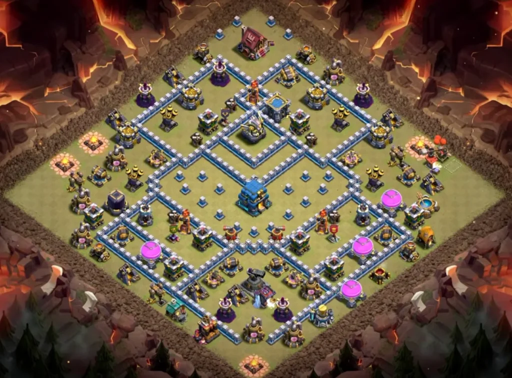 TH12 Ranked Base with Hero Hunter — Anti 2 Star Fully Symmetric Blocker Box Clashiversary Layout (August 2026) + Copy Link