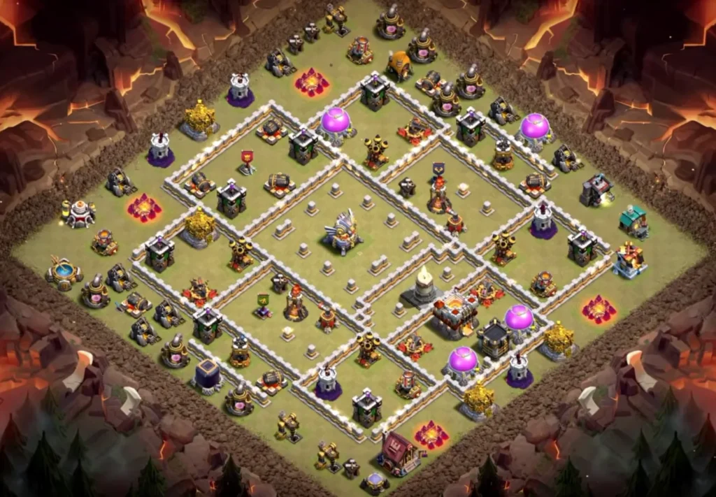 TH11 War Base with Hot Candle — Anti Ground / Anti Root Rider CWL Wide Open Blocker Box Layout (August 2026) + Copy Link