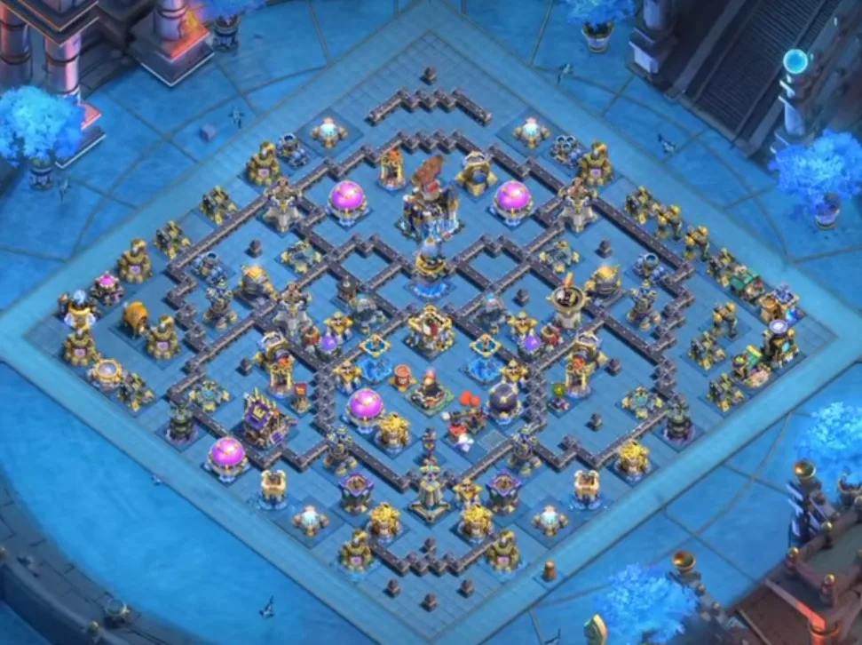 TH18 Anti-Air Base: Symmetrical Concentric Diamond Compartment Air Defense Layout