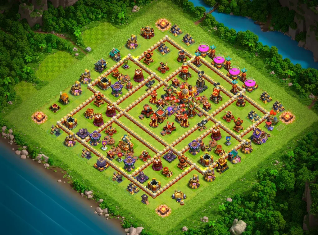 TH16 Ranked Base: Anti-3 Star Concentric Ring Layout