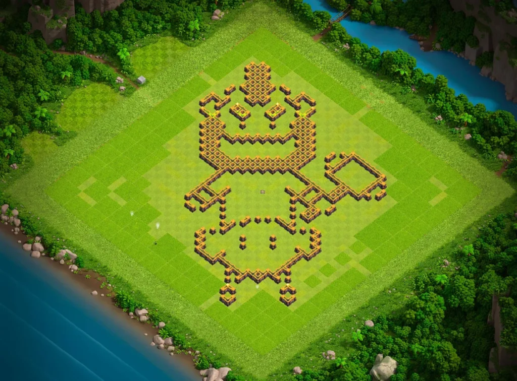 TH14 Hog Rider Art Base Design | Creative Clash of Clans Funny Troll Layout