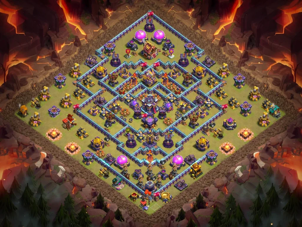TH15 Anti-3 Star Concentric Diamond Layout for Clan Wars and CWL