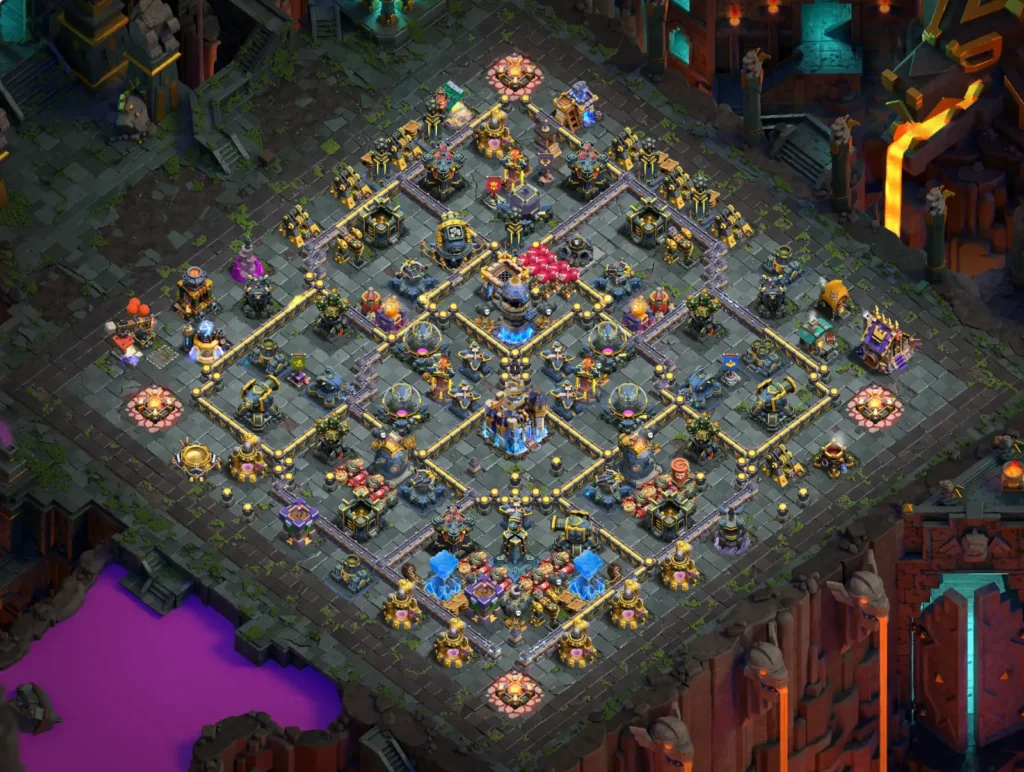TH18 Farming Base: Vertical Diamond Core Layout