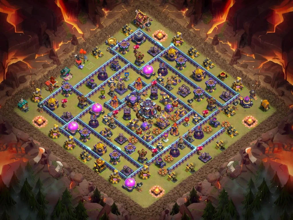 TH15 Anti-3 Star Concentric Ring-Diamond Layout for Clan Wars and CWL