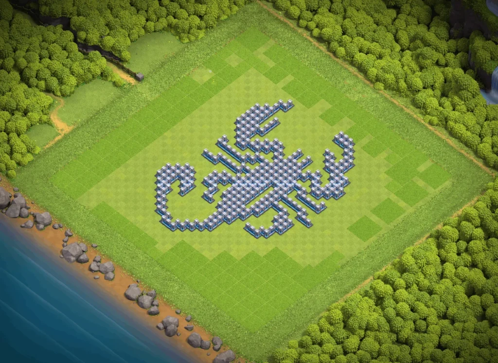 TH12 Scorpion Art Base Design | Creative Clash of Clans Funny Troll Layout