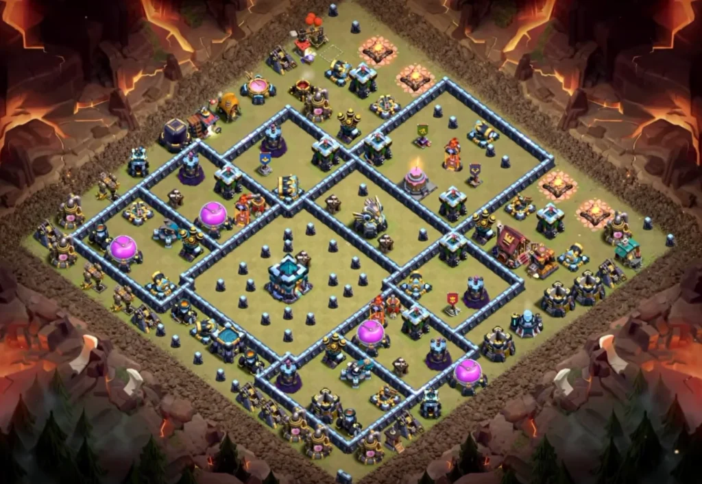 TH13 War Base with Cake-A-Pult — Anti 3 Star CWL Ring Compartment Blocker Core Clashiversary Layout (August 2026) + Copy Link
