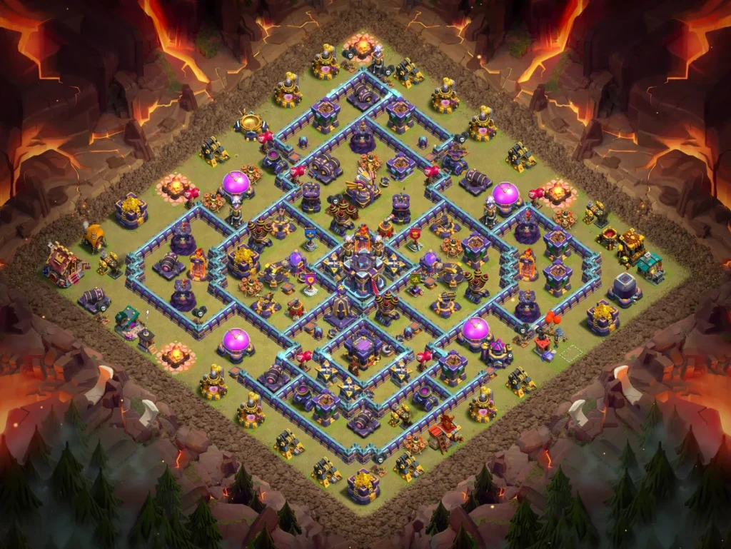 TH15 Anti-3 Star Symmetric Concentric Multi-Ring Layout with Central Core for Clan Wars and CWL