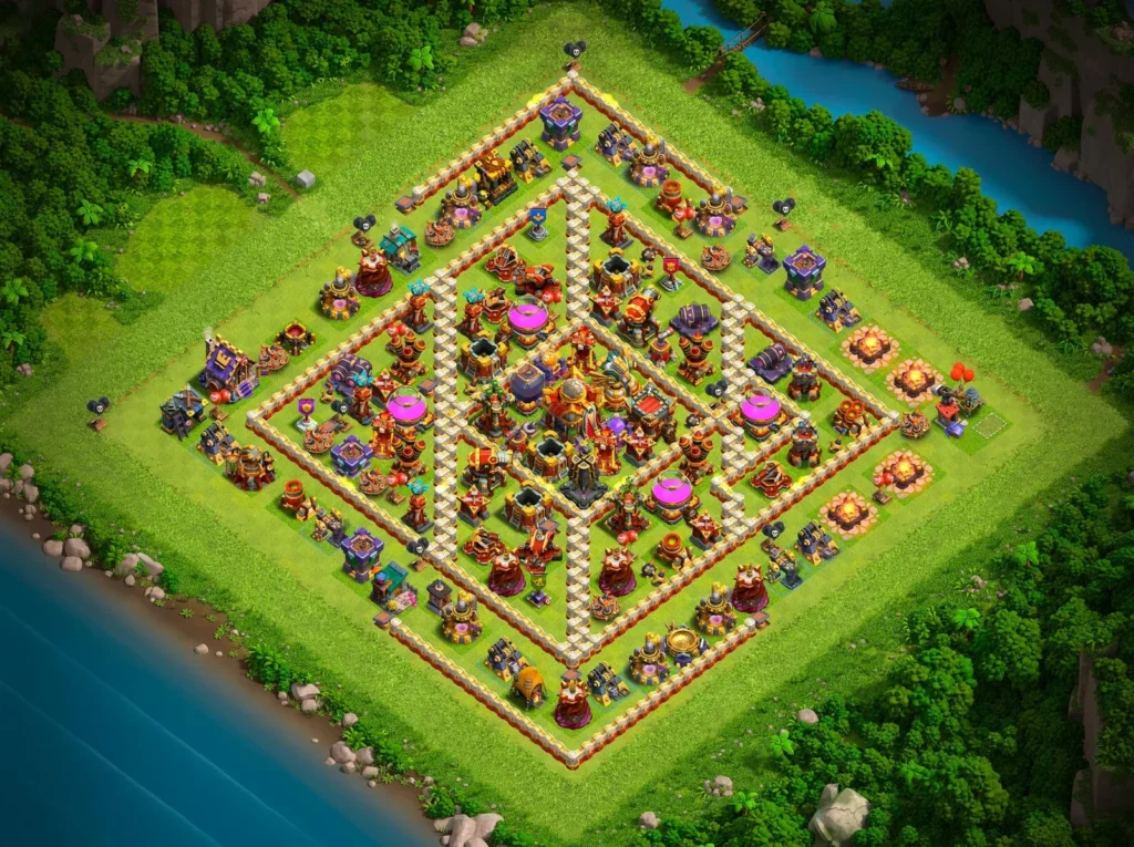TH16 Farming Base: Diamond Lattice Protective Layout