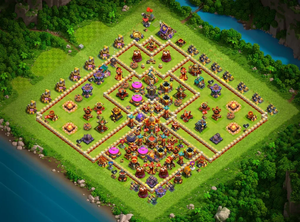 TH16 Farming Base: Asymmetric Segmented Layout