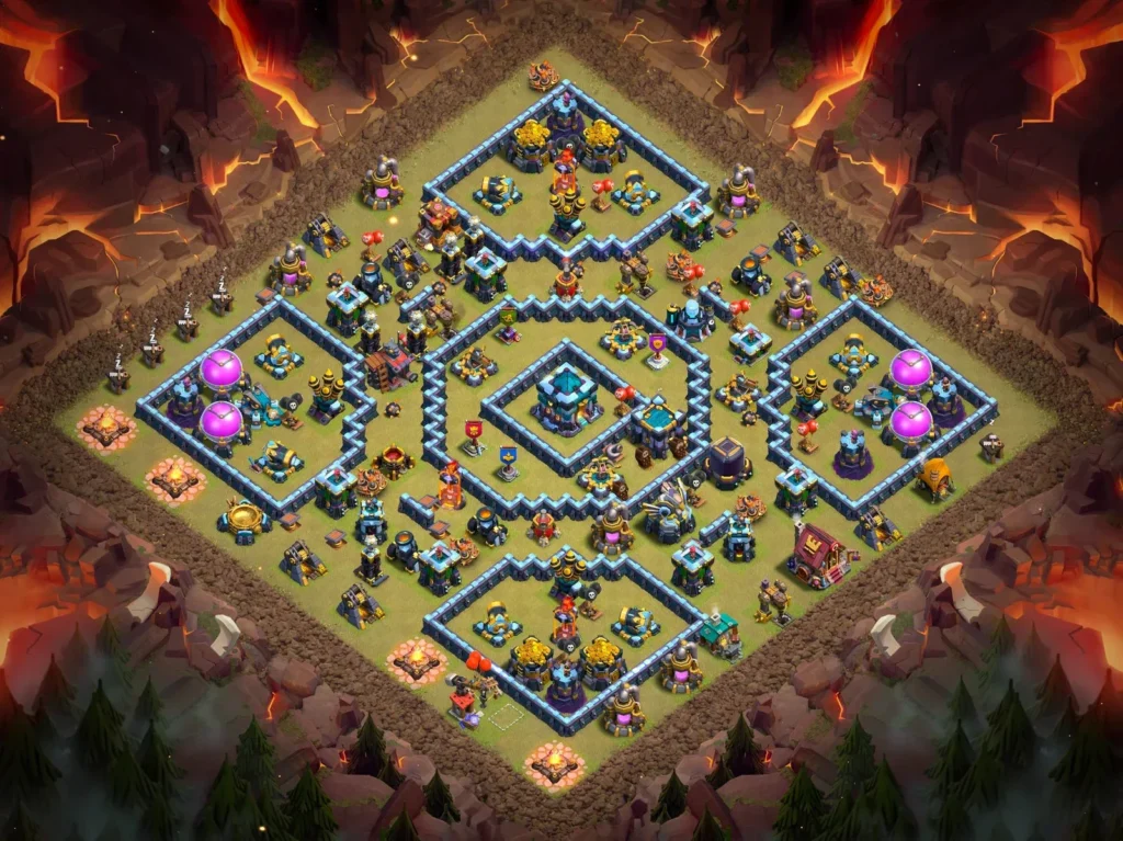 TH13 Anti-3 Star War Base: Symmetrical Diamond Layout for Competitive CWL 2026