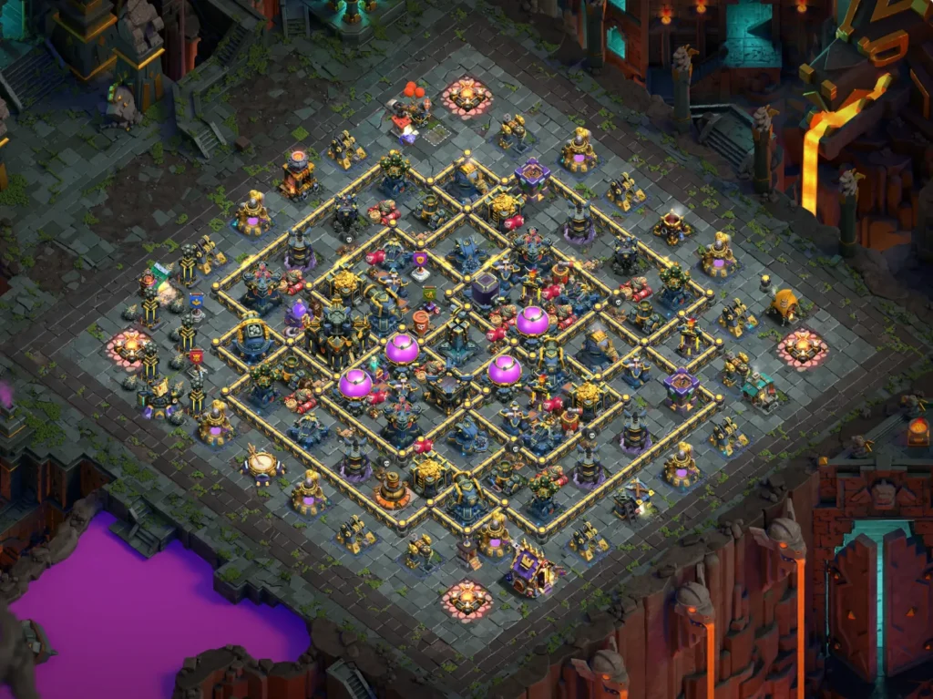 TH17 Farming Base: Layered Diamond Core Layout