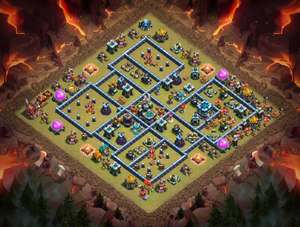 TH13 Anti-3 Star War Base with Segmented Compartments – Professional CWL Layout 2026