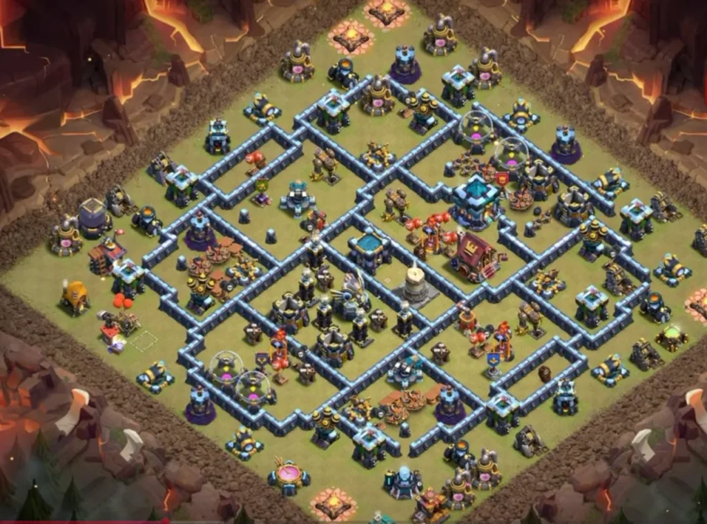 TH13 War Base with Hot Candle — Anti Air / Anti Electro Dragon CWL Grid Maze Layout (August 2026) + Copy Link