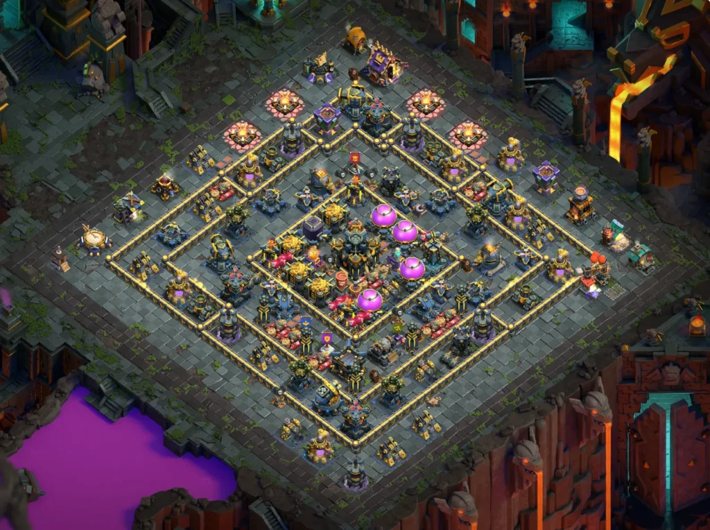 TH17 Farming Base: Expanding Diamond Ring Layout
