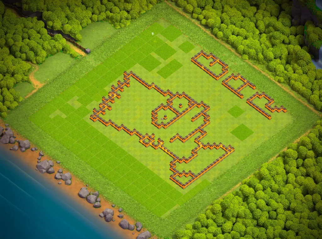 TH10 Bart Simpson Art Base Design | Fun Cartoon Clash of Clans Troll Layout