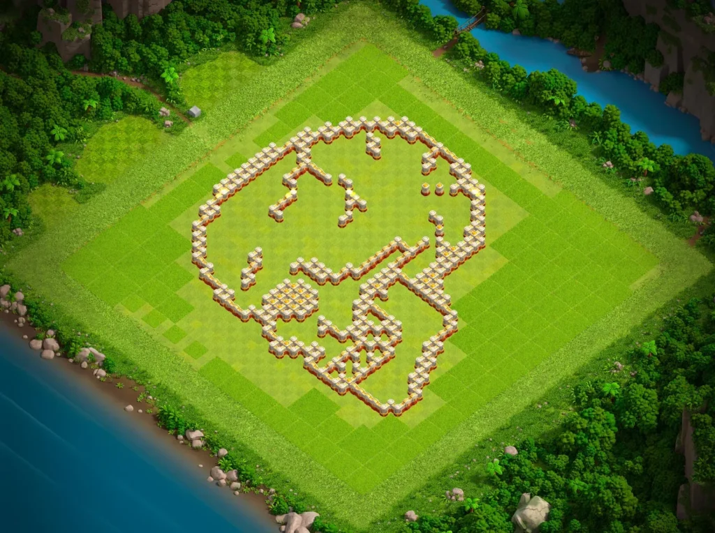 TH16 Skull/Crâne Art Base Design | Creative Clash of Clans Layout