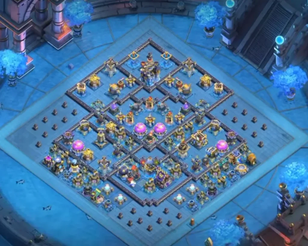 TH18 Anti-Air Base: Symmetrical Diamond Ring Compartment Air Defense Layout
