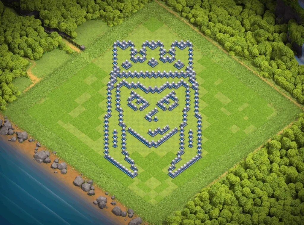 TH12 Queen Character Art Base Design | Creative Clash of Clans Funny Troll Layout