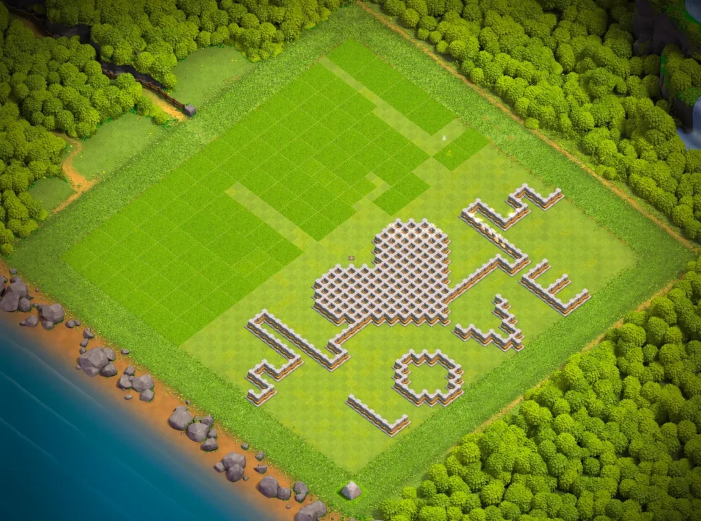 TH11 Love Heart Art Base Design | Romantic Clash of Clans Funny Troll Layout