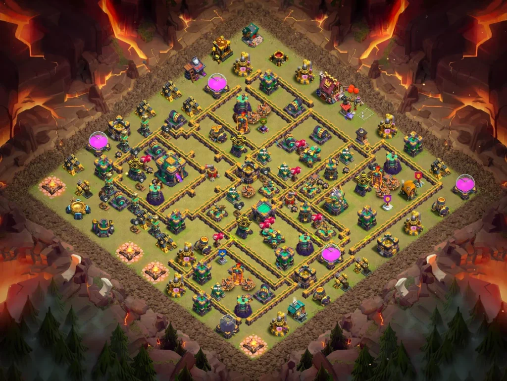 TH14 Anti-3-Star Asymmetrical War Base with Tactical Compartment Layout