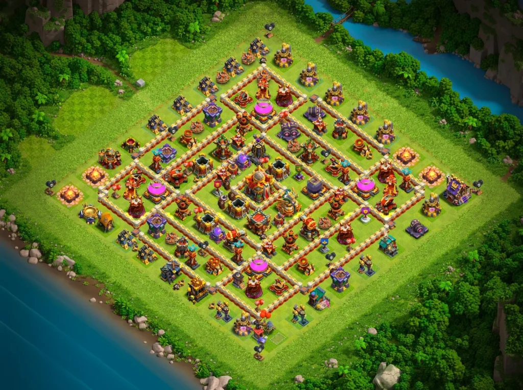 TH16 Farming Base: Concentric Grid Layout