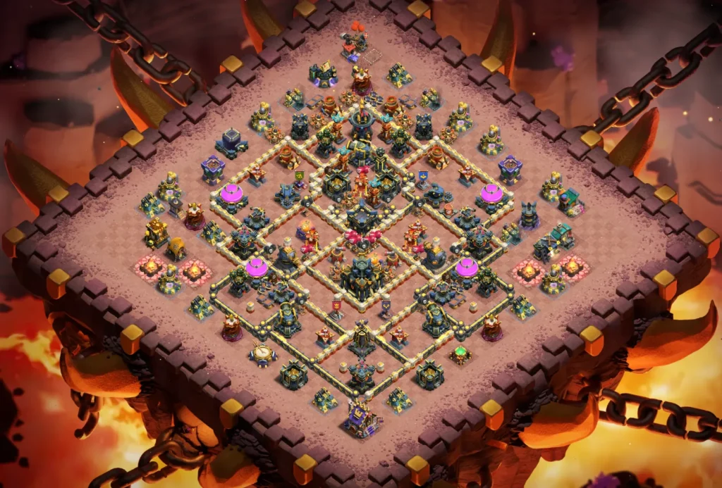 TH17 Ranked Base: Anti-3 Star Diamond Symmetrical Layout