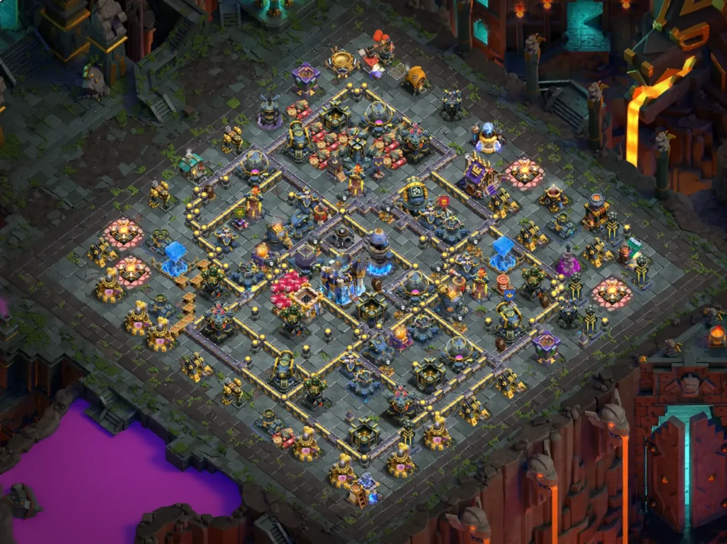 TH18 Farming Base: Offset Diamond Compartment Layout