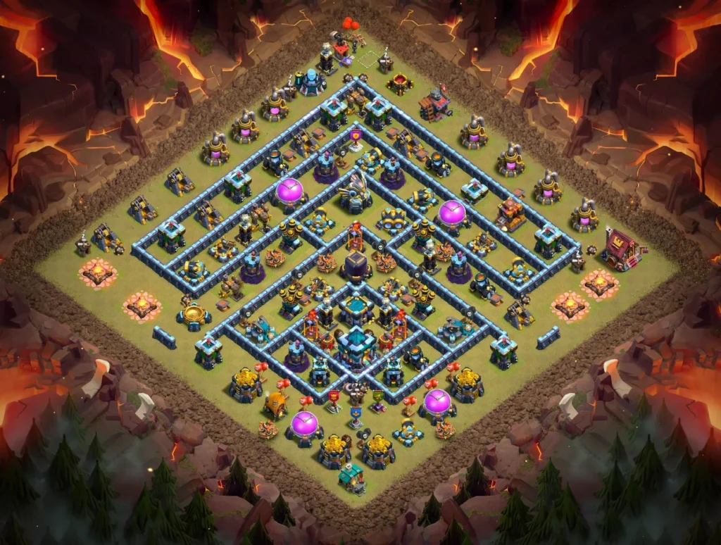 TH13 Anti-3 Star War Base with Concentric Compartments – Elite CWL Layout 2026