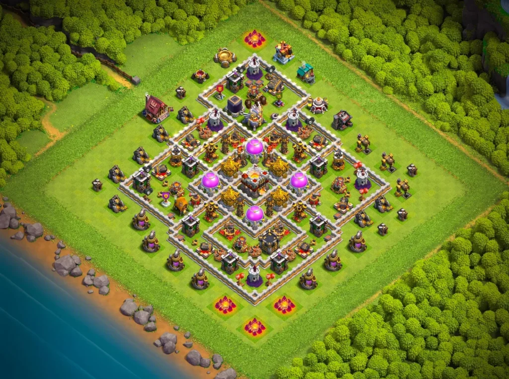 TH11 Symmetric Farming Base: Secure Resource Protection Layout | Clash of Clans Defense Strategy