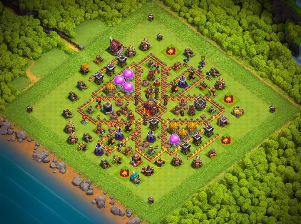TH10 Symmetric Farming Base: Secure Gold and Elixir Layout | Clash of Clans Strategy