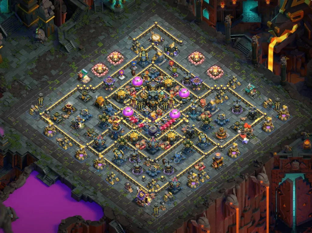 TH17 Farming Base: Concentric Diamond Ring Layout