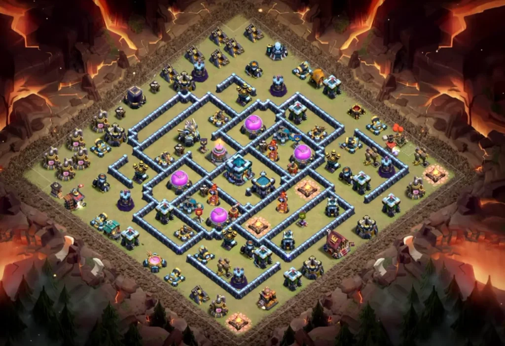 TH13 War Base with Cake-A-Pult — Anti 3 Star CWL Asymmetric Corridor Maze Clashiversary Crafted Defense Layout (August 2026) + Copy Link