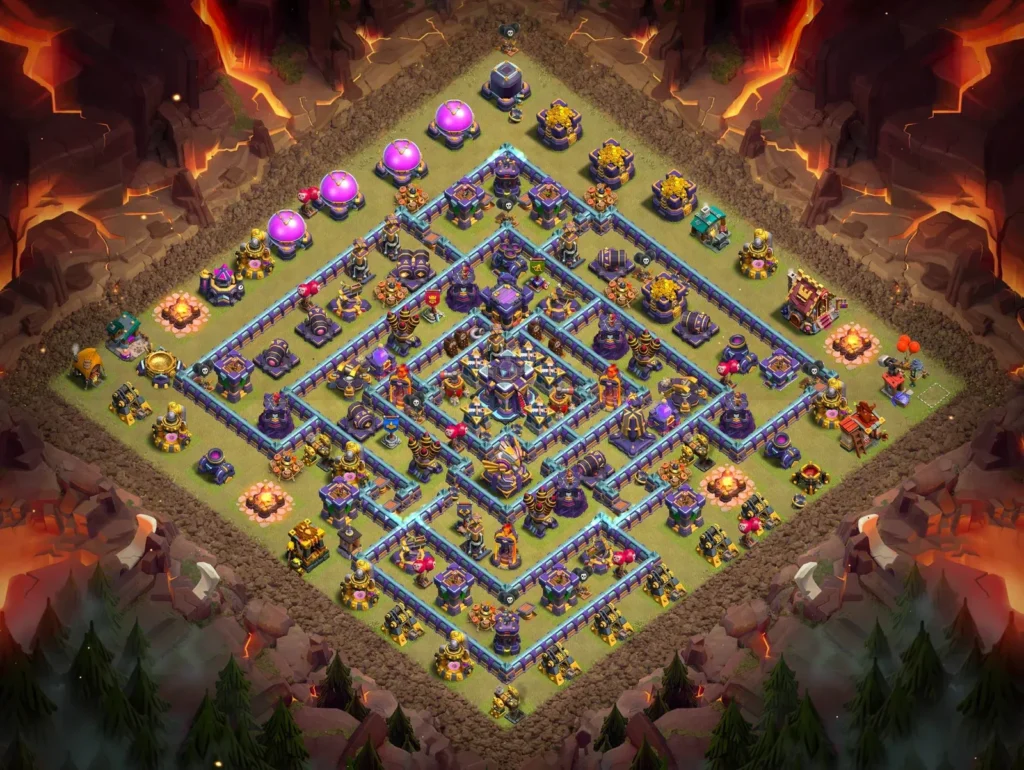 TH15 Anti-3 Star Concentric Multi-Ring Layout with Centralized Core for Clan Wars and CWL