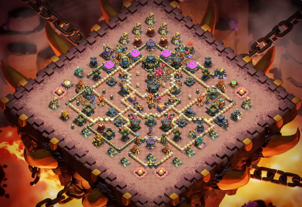 TH17 Ranked Base: Anti-3 Star Concentric Defense Layout