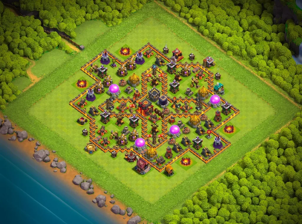 TH10 Farming Base Layout with Loot Protection | Best Clash of Clans Resource Defense