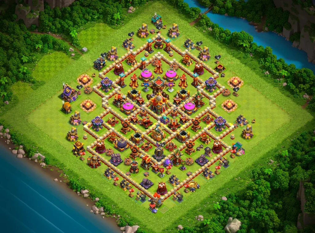 TH16 Farming Base: Recursive Diamond Compartment Layout