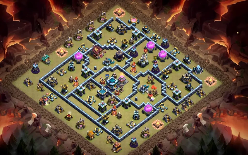 TH13 Ranked Base with Cake-A-Pult — Anti Air / Anti Electro Dragon Spread Grid Coverage Clashiversary Layout (August 2026) + Copy Link