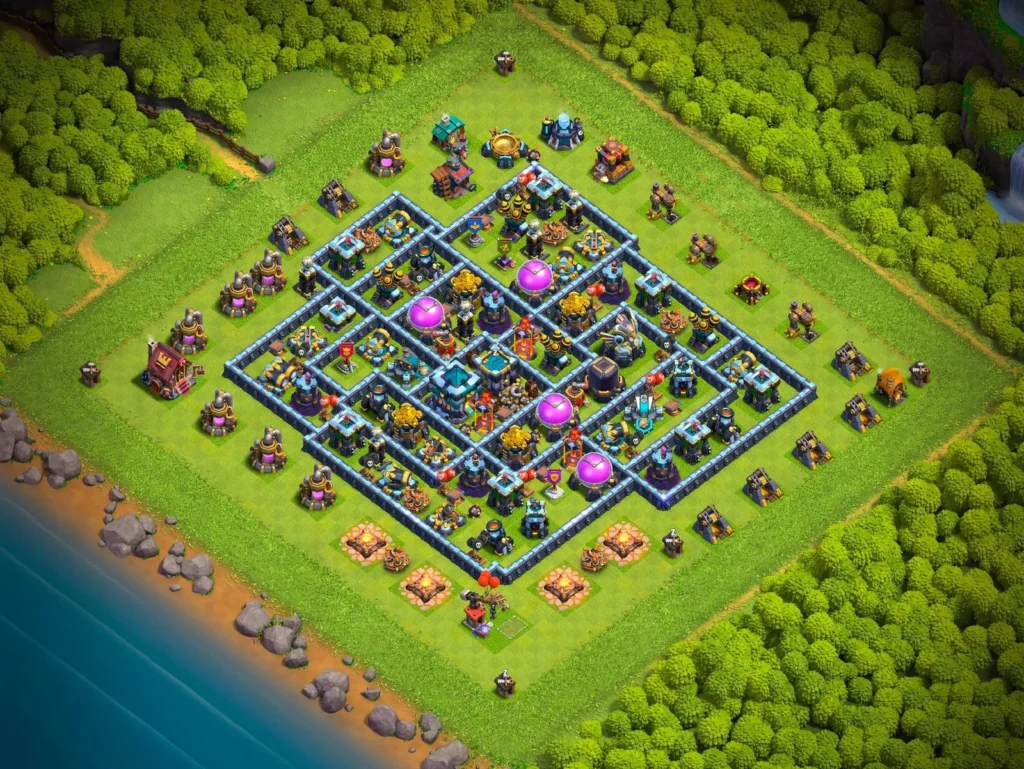 TH13 Farming Base: Symmetric Nested Square Partition Layout