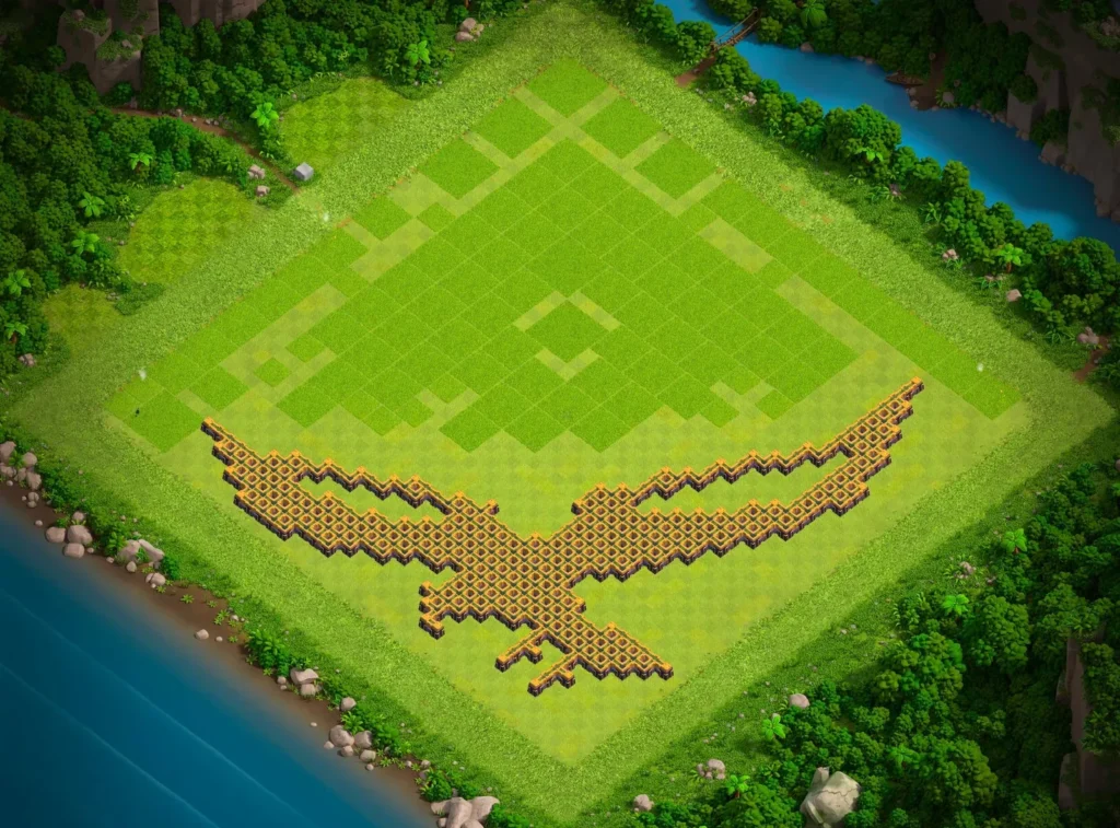 TH14 Eagle Art Base Design | Creative Clash of Clans Layout