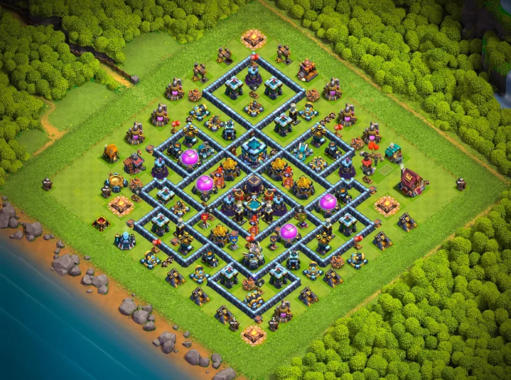 TH13 Farming Base: Symmetric Diamond Partition Layout