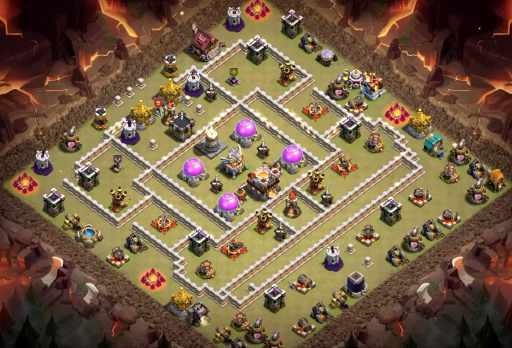 TH11 War Base with Hot Candle — Anti 3 Star CWL Spread Nested Ring Compartment Clashiversary Layout (August 2026) + Copy Link