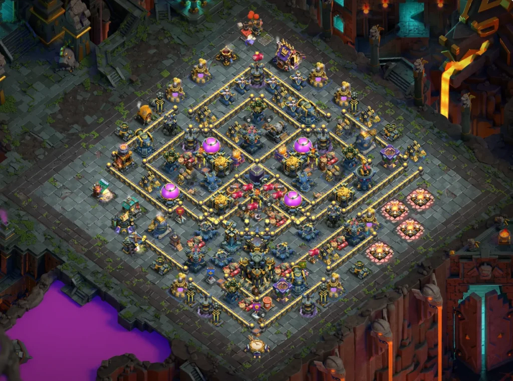 TH17 Farming Base: Offset Diamond Lattice Layout
