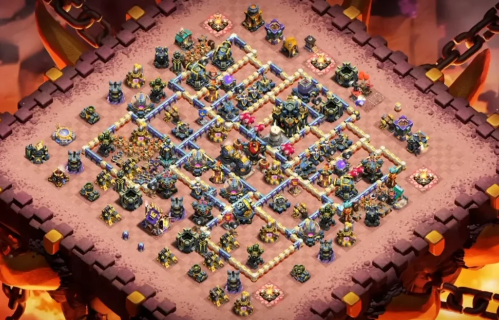 TH17 Ranked Base with Hot Candle — Anti 3 Star Rotated Grid Off-Center Town Hall Clashiversary Layout (August 2026) + Copy Link
