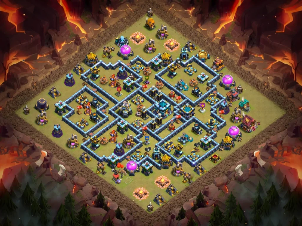 TH13 Anti-3 Star War Base with Interlocking Compartments – Pro CWL Layout 2026
