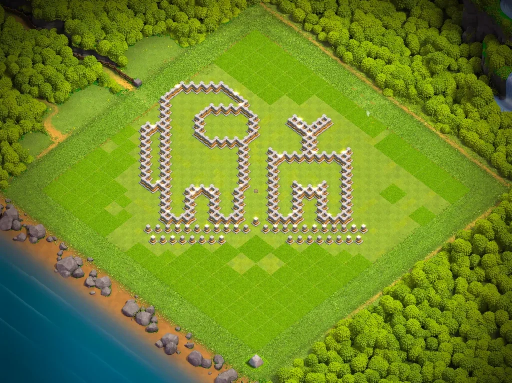 TH11 Among Us Art Base Design | Creative Clash of Clans Funny Troll Layout